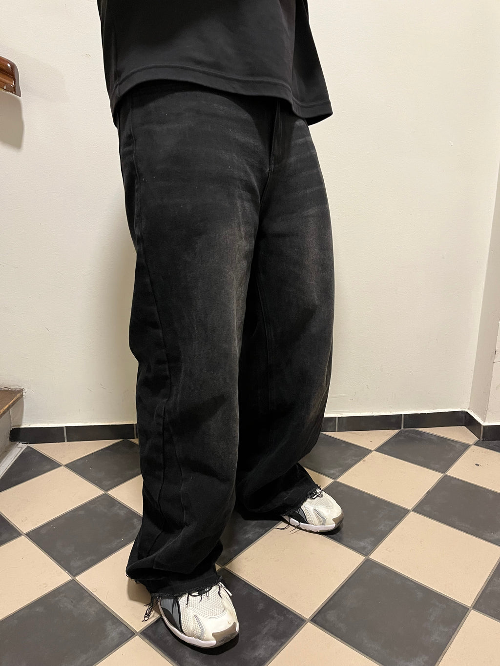 Flared baggy jeans onyx