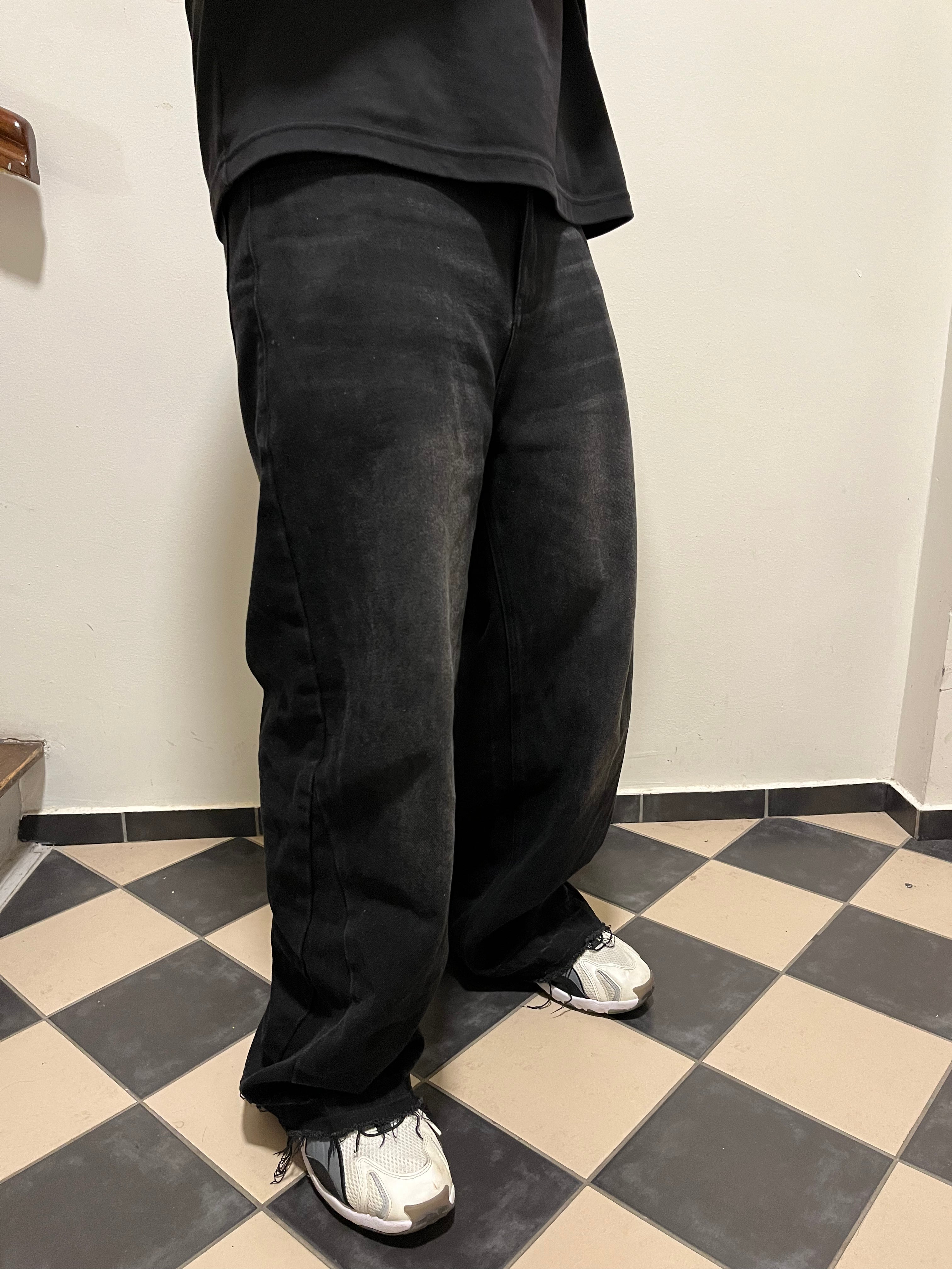 Flared baggy jeans onyx