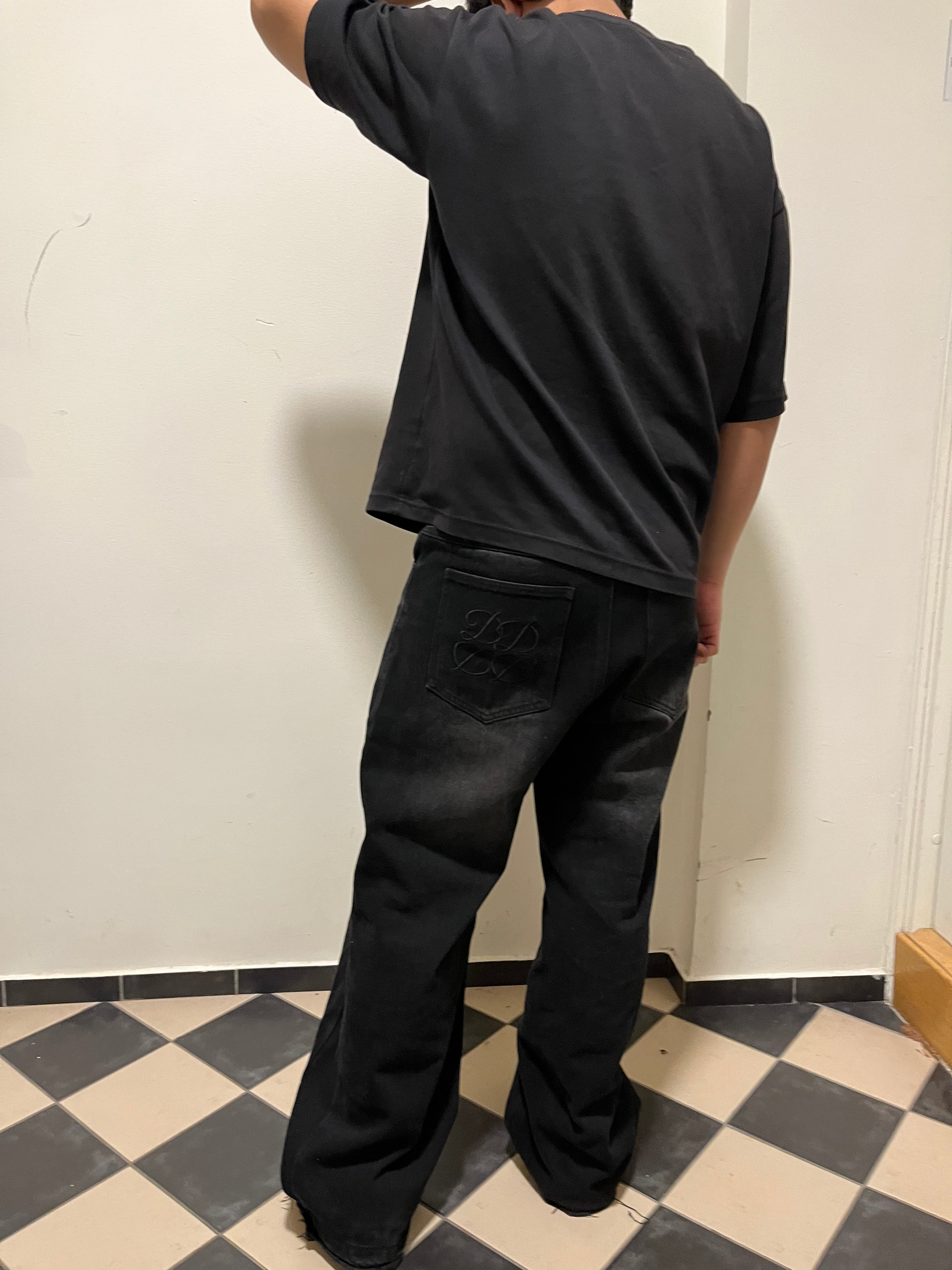 Flared baggy jeans onyx
